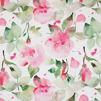 Žoržetová šatovka N6320, velké rozpité květy, š.145