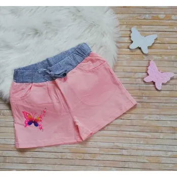 Dívčí kraťasy KUGO DÍVČÍ KRAŤASY MOTÝL WL8027 Barva: Lososová, Velikost: 98/104