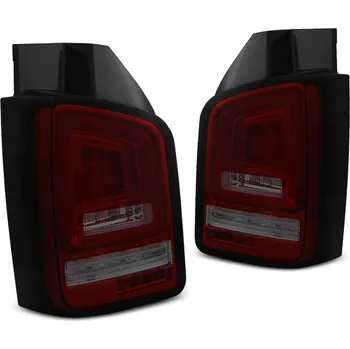 Zadní světlomet TUNING-TEC Zadní světla VW T5 03-09 RAISED FLAP - červená/kouřová FULL LED SEQ INDICATOR