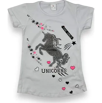 Oliva Dívčí bílé tričko s krátkým rukávem LENKA Barva: Bílá, Velikost: 116