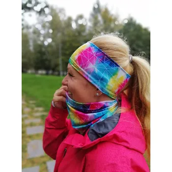 Nákrčník Sportovní nákrčník Barevné trojúhelníky (Sportovní funkční nákrčník)