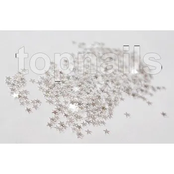Přípravek na nehty hologramové hvězdičky - WHITE/SILVER