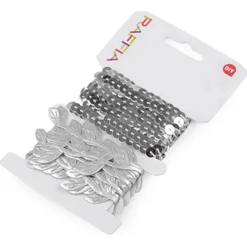 Sada prýmků k balení dárků, barva 1 stříbrná