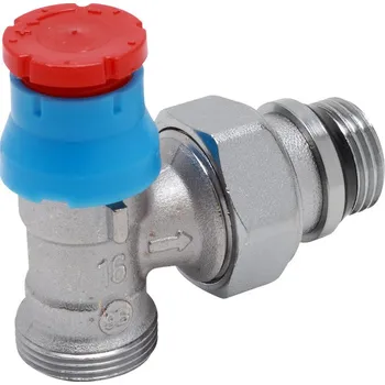 Ventil GIACOMINI R411TG Termostatický ventil, rohový s víčkem, pro adaptér na měď nebo UH, gumové těsnění 1/2"x16 (R411X033)
