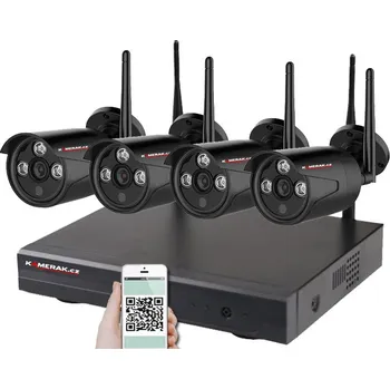 Kompletní kamerový systém Bezdrátový 4 kamerový set WiFi IP PRO WIP4-103B-Black 3MPx, CZ menu