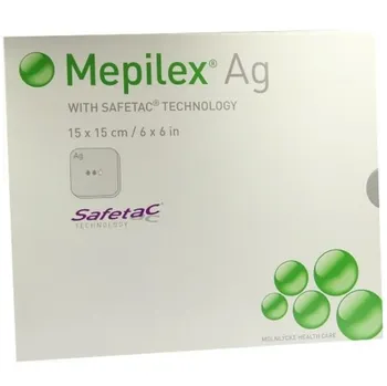 Krytí na ránu Molnlycke Mepilex Ag 15 x 15 cm 5 ks