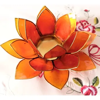 Svícen Svícen na čajovou svíčku - Lotos oranžový