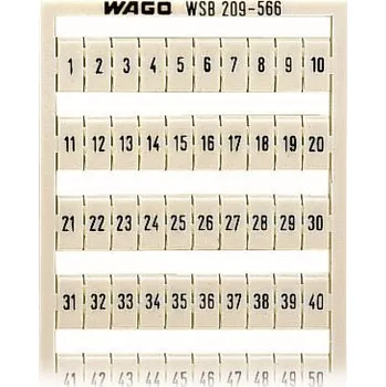 Rozvaděč WAGO Štítek WSB s potiskem číselná řada 1-50 1ks = 100 štítků 209-566