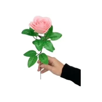umělá květina made by ANTEROS Dekorace Mýdlový květ růže Růžová na stonku s lístky