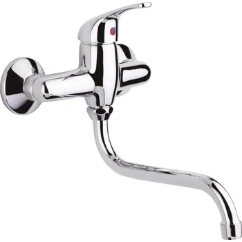 Vodovodní baterie Raf Polar Dřezová nástěnná baterie, kulaté ústí 200mm, chrom, PL01B