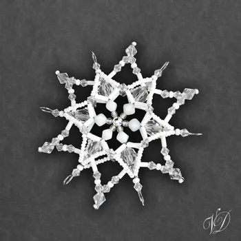 Vánoční ozdoba Vánoční korálková hvězda 0310 - 3D (PEVNÁ A NEREZ) Christmas bead ornament (Vánoční hvězda z korálků - Korálková hvězdička a vločka - Hvězdy a hvězdičky z korálků - Christmas bead star)