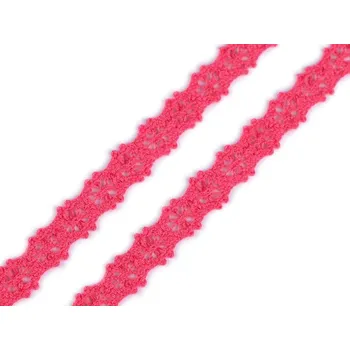 Krajka Krajka paličkovaná šíře 12 mm - 22,5m Barva: růžová