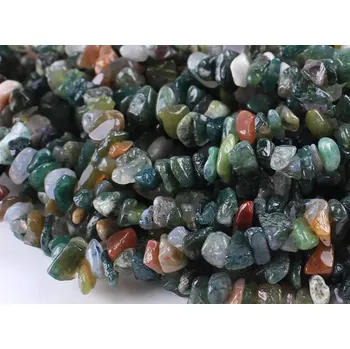 Dětské navlékací korálky Indický achát zlomky 4 - 7 mm, návlek 70 cm