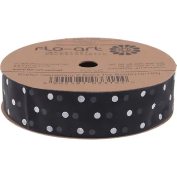 Stuha Stuha dekorativní 25mm/9m organzová, černá s potiskem