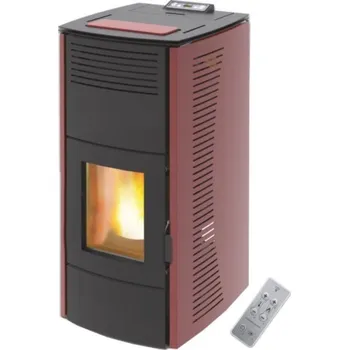Krbová kamna CENTROMETAL CENTROPELET ZV16 peletová kamna 4,89-16,1kW, s výměníkem, bordó