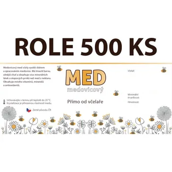 Etiketa na sklenici - 3 louka - Med medovicový ROLE 500 KS