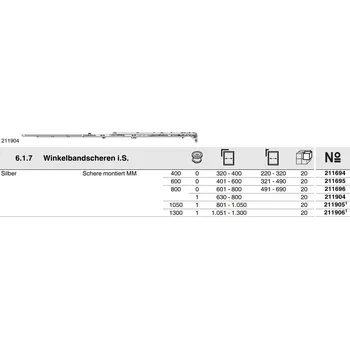 Příslušenství k oknu Nůžky Maco - Multi Matic Velikost: 401 - 600 mm