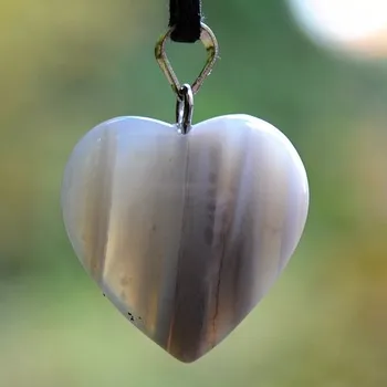 Přívěsek Přívěsek Achát šedý - srdíčko 20 mm