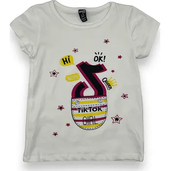 Dívčí tričko Dasilva Dívčí bílé tričko s krátkým rukávem TIKTOK 01 Barva: Bílá, Velikost: 92