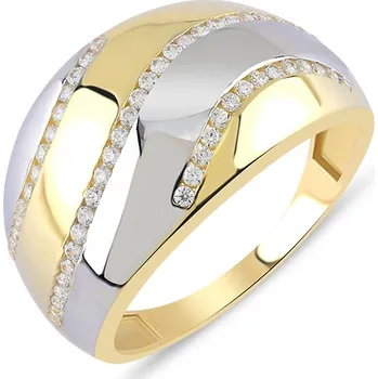 Prsten Lillian Vassago Prsten se zirkony v kombinovaném zlatě LLV59-GR010 Velikost prstenu: 59