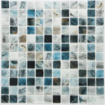 Obklad Skleněná mozaika 25x25mm tyrkysový mix