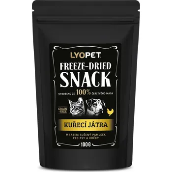 Pamlsek pro kočku LYOPET Snack Dog & Cat Kuřecí játra 30 g