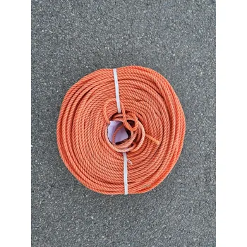 Lano Obvodové lano PE 6 mm, vpletené do sítě, oranžové