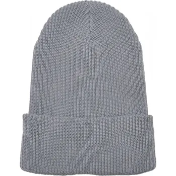 Čepice Recycled Yarn Ribbed Knit Beanie - grey