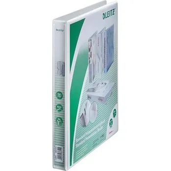 Kroužkový pořadač, bílá, 4 kroužky, 38 mm, A4 maxi, PP, LEITZ