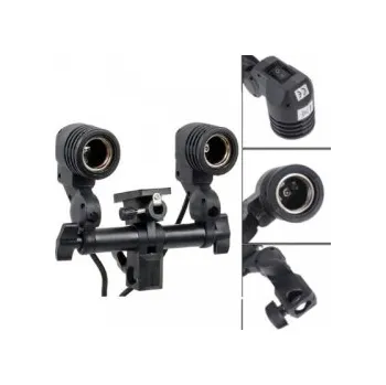 Držák blesku Držák 2 žárovek a deštníku se závitem E27