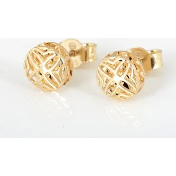 Náušnice Náušnice pecičky ze žlutého zlata NA1263F + DÁREK ZDARMA