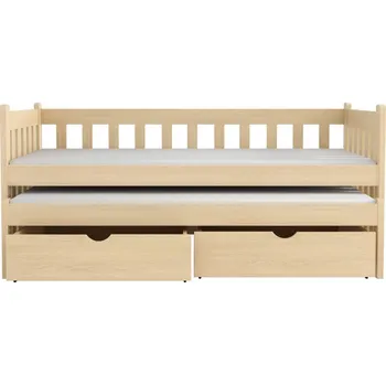 Postel Nabytek-dreveny.cz WOOD 02 postel 90x200 cm s výsuvným lůžkem a úložným prostorem Barva postele: Olše