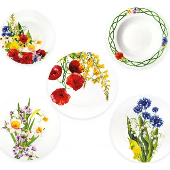 Jídelní set Jídelní 18-ti dílná sada talířů Fiori BRANDANI (barva - bílé se vzory)