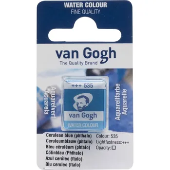 Vodová barva Akvarelová barva v půlpánvičce Van Gogh - 535 Cerulean Blue Phthalo