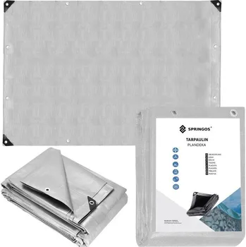 Springos Protect krycí plachta s oky 270 g/m2 stříbrná, 4 x 5 m
