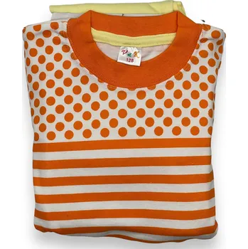 Dívčí pyžamo VK Dívčí pyžamo s dlouhým rukávem MARIA Barva: Oranžová, Velikost: 104