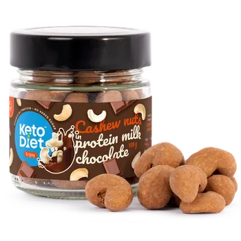 Keto dieta Recenze KetoDiet Kešu ořechy v proteinové mléčné čokoládě 130 g