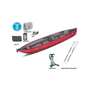 Kajak Gumotex TWIST 2/1 SET - II Červená kajak + zdarma 2x pádlo TNP Wolferine 706.2 + 2x vesta EG Canoe + pumpa Bravo 4L s manometrem + obal na mobil EG+ transportní vak + sada lepení + termotrička Coolmax a klíčenku EG