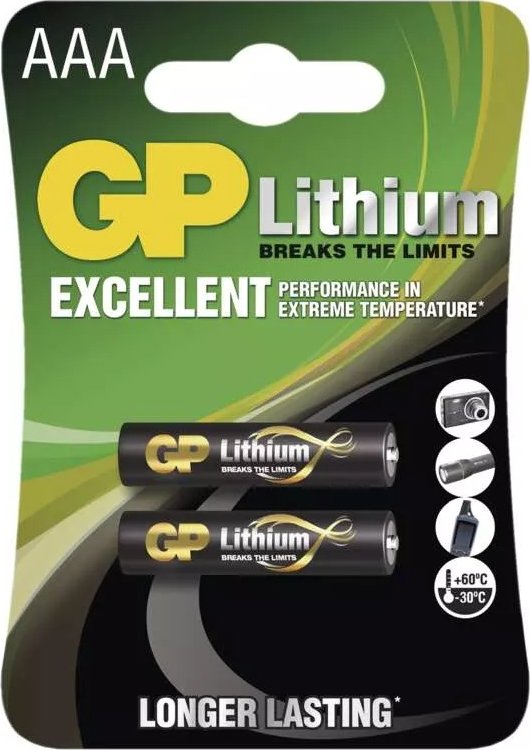 GP Lithium Battery AAA (FR03) 2 pack