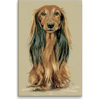 Dětské zboží Malování podle čísel - Jezevčice Sam - 40x60 cm, bez dřevěného rámu - CZ výroba