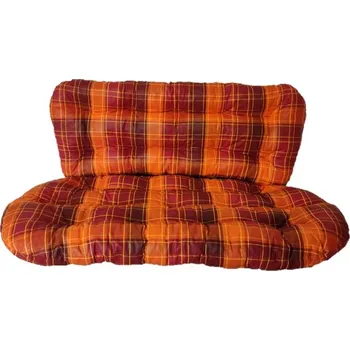 Podsedák Sedák na ratanovou lavici typ Bahama, Paloma - oranžovočervená kostka