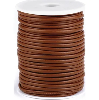 Šňůra z eko kůže s duší Ø2,5 a 3 mm, barva 3 (Ø3 mm) hnědá koňak