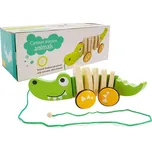 Mamido Dřevěný krokodýl na kolečkách 18cm