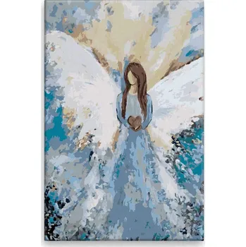 Dětské zboží Malování podle čísel - Anděl v modrém 02 - 40x60 cm, bez dřevěného rámu - CZ výroba