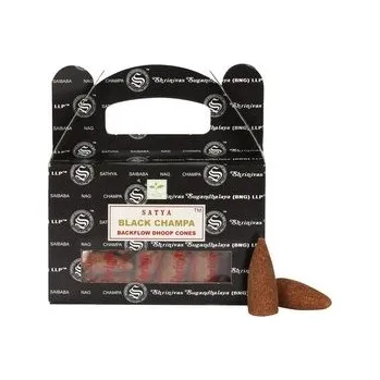 Vonná tyčinka Vonné jehlánky "tekoucí dým" Satya Black Champa 15 ks