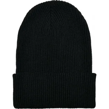 Čepice Recycled Yarn Ribbed Knit Beanie - black