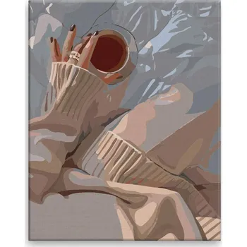 Malování podle čísel - Anglický čaj - 40x50 cm, bez dřevěného rámu - CZ výroba