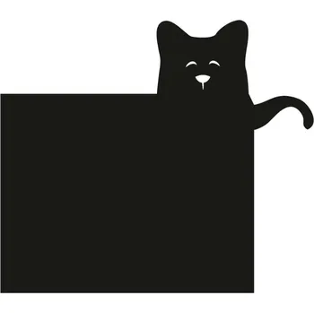 Yellow Tipi Černá samolepka na zeď tabule Funny Band Cat 86 x 75 cm