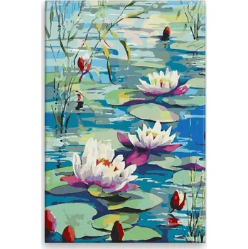 Dětské zboží Malování podle čísel - Lekníny 04 - 40x60 cm, bez dřevěného rámu - CZ výroba