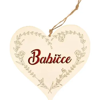 Srdce dřevo Babičce 18x18 cm